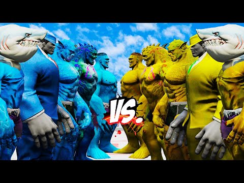 TEAM BLUE HULK VS TEAM YELLOW HULK - HULK BATTLE - EPIC SUPERHEROES WAR