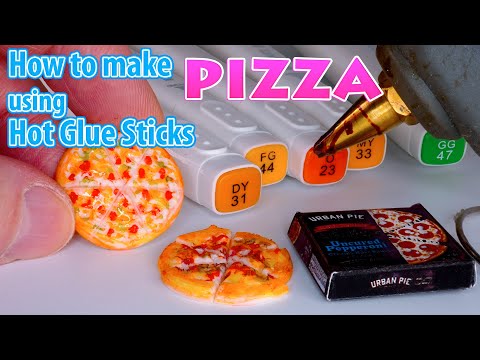 How to make Pizza using Hot Glue Sticks DollHouse Miniature