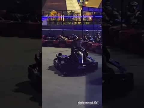 Jackson Wang practiced riding a go-kart #jacksonwang #gokart #thailand