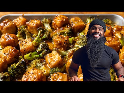 The QUICK AND EASY sheet pan TAKEOUT dish I MEAL PREP weekly | Vegan Chicken and Broccoli