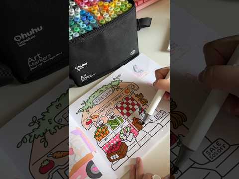 Unbox markers and color with me #coloring #asmr #unboxing #ohuhumarkers