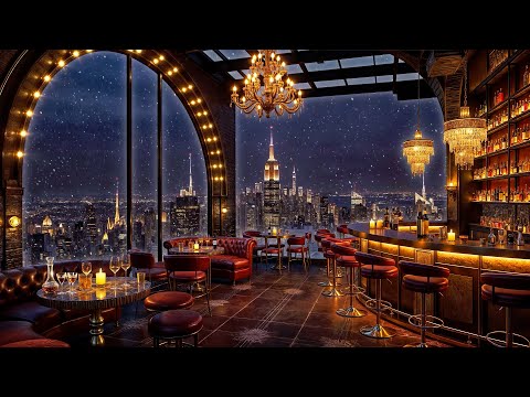 Saxophone Jazz Bar ~ New York Cozy Bar Ambience with Gentle Jazz Music for Stress Relief, Relaxing