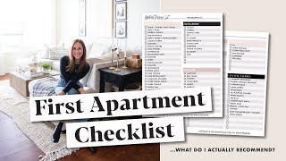 FIRST APARTMENT CHECKLIST | what first apartment essentials I still recommend 1 year later...