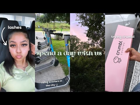 a day in my life: lashes, riding scooters, crumbl cookie, & more