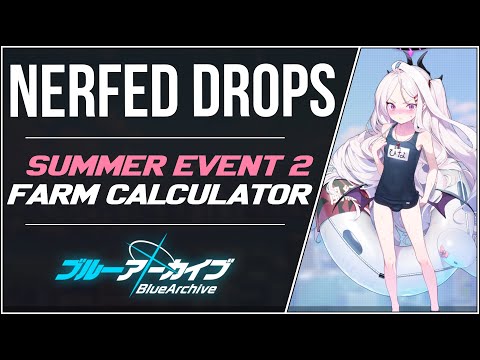 Massively Nerfed Drop Rates For Summer Event Pt 2, Optimised Farming With Calculator | Blue Archive