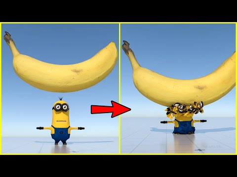 I threw a 1000 kg Banana on a Minion!!! 🙃