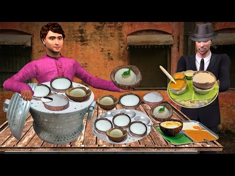 Coconut Shell Idli Recipe Indian Street Food Coconut Idli Hindi Kahani Moral Stories Comedy Video