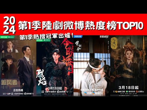 2024微博第一季陸劇熱度排行榜TOP10出爐！《與鳳行》《繁花》熱搜驚人！第一季熱搜冠軍出爐