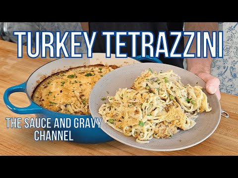 Leftover Turkey? 🍗 Try this Creamy Turkey Tetrazzini with a Totally Homemade Sauce! Turkey Casserole