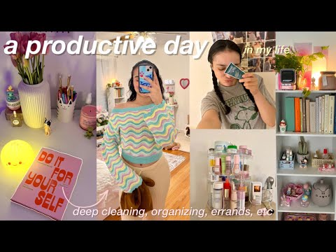 a productive day in my life vlog  💌 deep cleaning, rearranging my room, errands, & more!