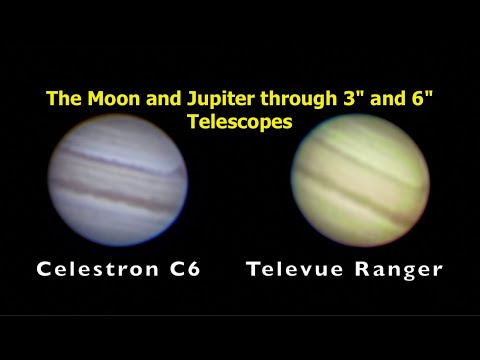 Views of the Moon and Jupiter with a 3" Refractor and 6" SCT