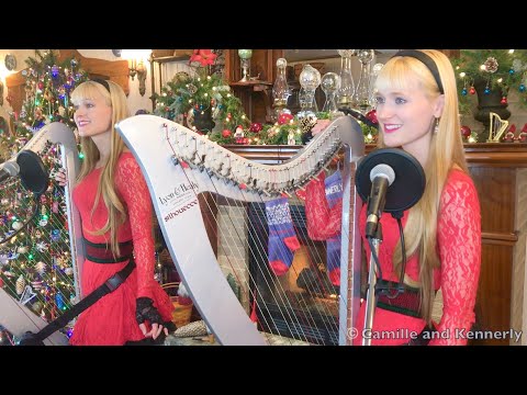 FALL SOFTLY SNOW - Live - Harp Twins - Electric Harps