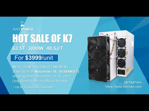 Bitmain Antminer K7 CKB NERVOS Network ASIC Crypto Miner Price and Sale Date ANNOUNCED #CKB #Nervos