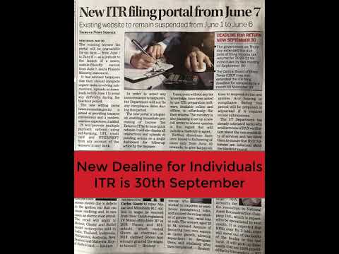 ITR Filing Date extended 30th September #ITR #Extension #latestupdates #babuway #shorts