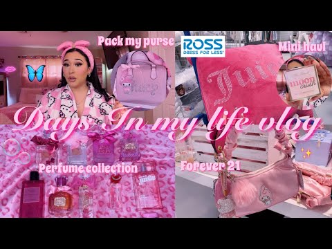 VLOG ♡: girl chat, mini haul, packing my juicy purse, shopping, perfume collection, & family chaos