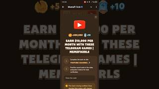 Earn $10,000 Per Month With These Telegram Games Code Memefi | Memefi Youtube Video Code👇