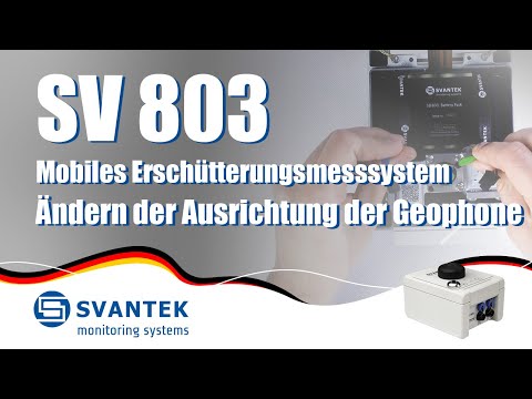 Mobiles Erschütterungsmesssystem| SV 803 | SVANTEK - Ändern der Ausrichtung der Geophone