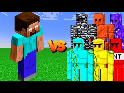 HEROBRINE vs 120 DIFFERENT GOLEMS - EPIC MINECRAFT BATTLE