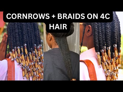 DIY Hairstyle for 4C Hair | Hairstyle with beads for 4c hair