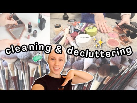 BEAUTY RESET DAY: decluttering, organizing, washing brushes & other makeup chores 🧺🧼✨