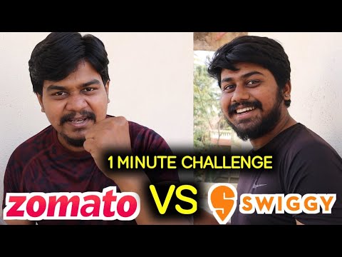 Zomato VS Swiggy | ಯಾರ್ ಬೇಗ ಬಂದ್ರು...?? |  1 Minute challenge | Likhith Shetty Vlogs