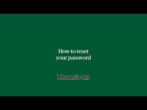 How to reset your Motor Sport account password