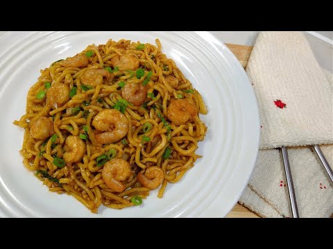 Easy Stir-Fried Garlic Shrimp Udon Noodles | Cook in 5 Minutes