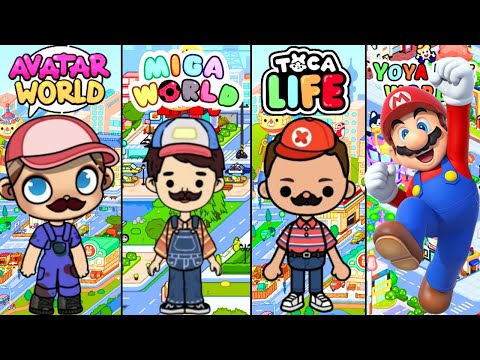 MARIO / SUPER MÁRIO  / in the versions TOCA LIFE , AVATAR WORLD, MIGA WORLD E YOYA WORLD