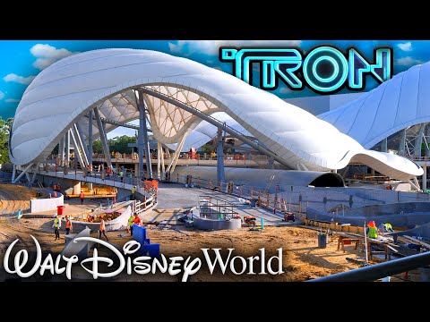 TRON Coaster Progress and TRAIN TESTING at Disney's Magic Kingdom! - Disney Vlog