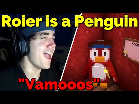 Roier Turns into a RED penguin on QSMP Minecraft