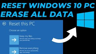 Reset windows 10 PC remove everything to factory settings | How to erase all data 2024