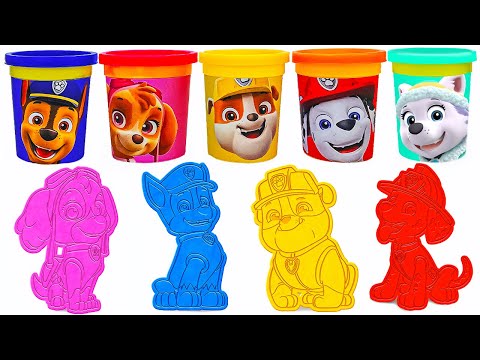 Create Paw Patrol with Play Doh Molds | Learn Colors & Shapes | Preschool Toddler Learning Video