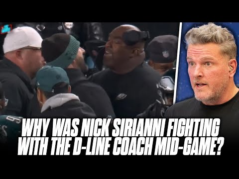 Why Were Eagles Coaches Yelling At Head Coach Nick Sirianni On Sideline vs Steelers? | Pat McAfee