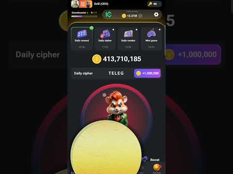 Hamster mini game :Hamster Kombat Daily Cipher #telegram.