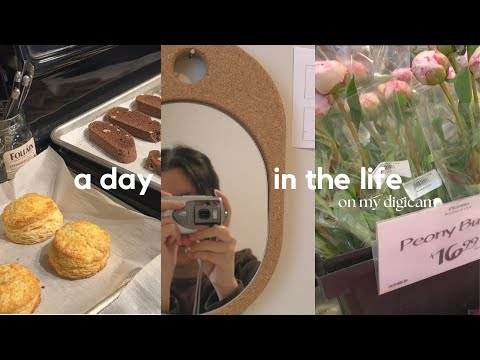 chill vlog 📹 a day in my life documented with my digicam, baking, groceries, cleaning my room