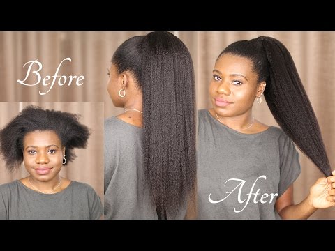 Natural Hair Ponytail With Weave/Extensions - Sleek Ponytail