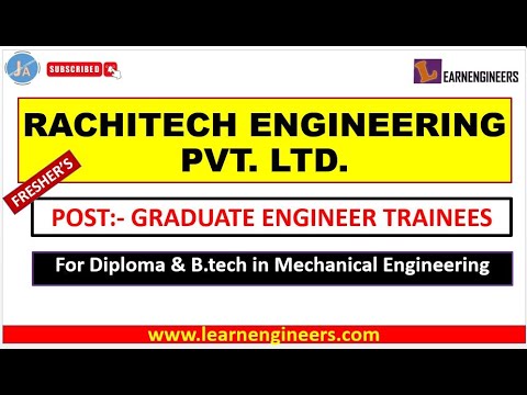 RACHITECH ENGINEERING PVT. LTD. GET -- VACANCIES FOR DIPLOMA AND B.TECH FRESHERS || HOW TO APPLY ||