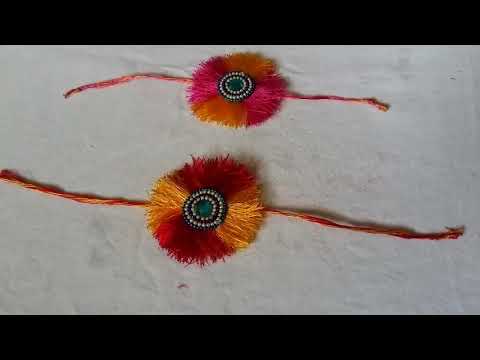 Rakhi making with silk thread / how to make rakhi