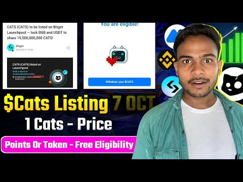 $Cats Listing 7 OCT : Cats Token Price || Cats Points Or token || Cats Airdrops Free Eligibility