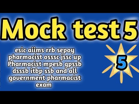 mock test 5 forgovernmentpharmacistexam preparation#rrbpharmacistexam#ossscpharmacistandmphwexam2024