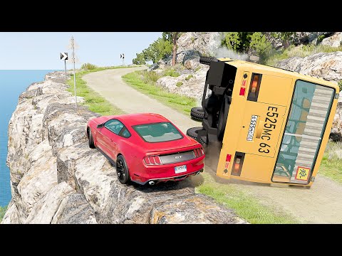 Mobil vs Cliff Drops #3 - BeamNG Drive