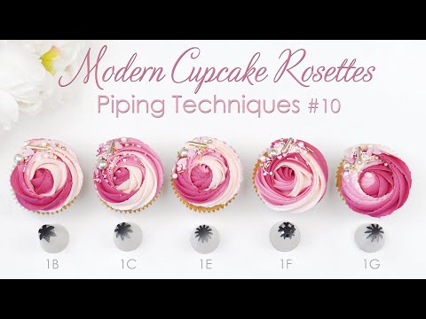 Modern Chunky Rosette Cupcake Swirl - Buttercream Frosting Piping Techniques Tutorial