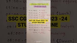 SSC CGL Exam 2023 - 24 Study Routine || SSC CGL Aspirant Study Routine | CGL Routine #ssccgl