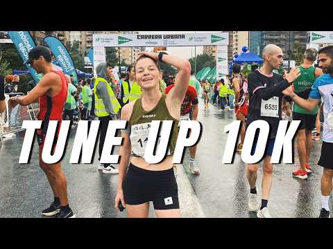 Tune Up 10k Before Valencia Half | Carrera Urbana de Málaga 2024 *Torrential Rain* | Race VLOG