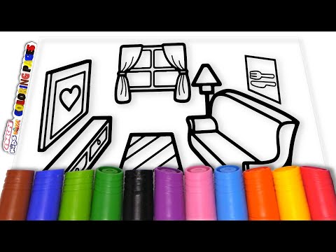 Living Room Big marker Pencil - For Kids -  Coloring Pages / Akn Kids House