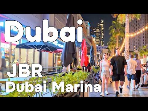 Dubai 🇦🇪  JBR, Dubai Marina [4K] Night Walking Tour