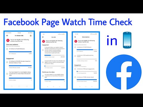 How to check FB Page watch time insights & monetization criteria for in stream ads live ads etc