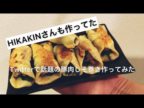 HIKAKINさんも作ってた餃子の皮の豚肉しそ巻きを作ってみた