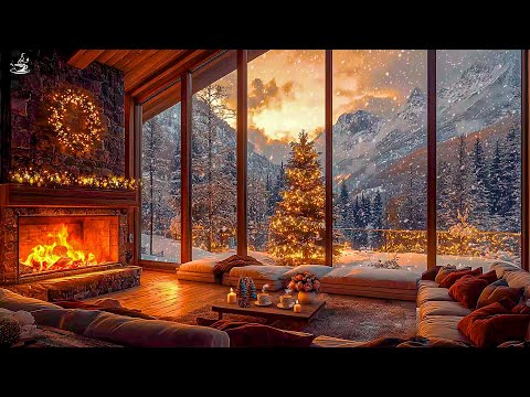 Relaxing Winter Jazz❄️Light Jazz Instrumental Music and Fireplace Crackling Sounds🔥