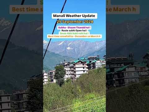 Latest Weather Update Manali, Himachal Pradesh